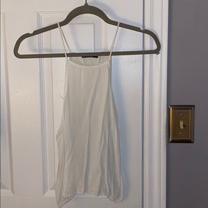 High neck white tank